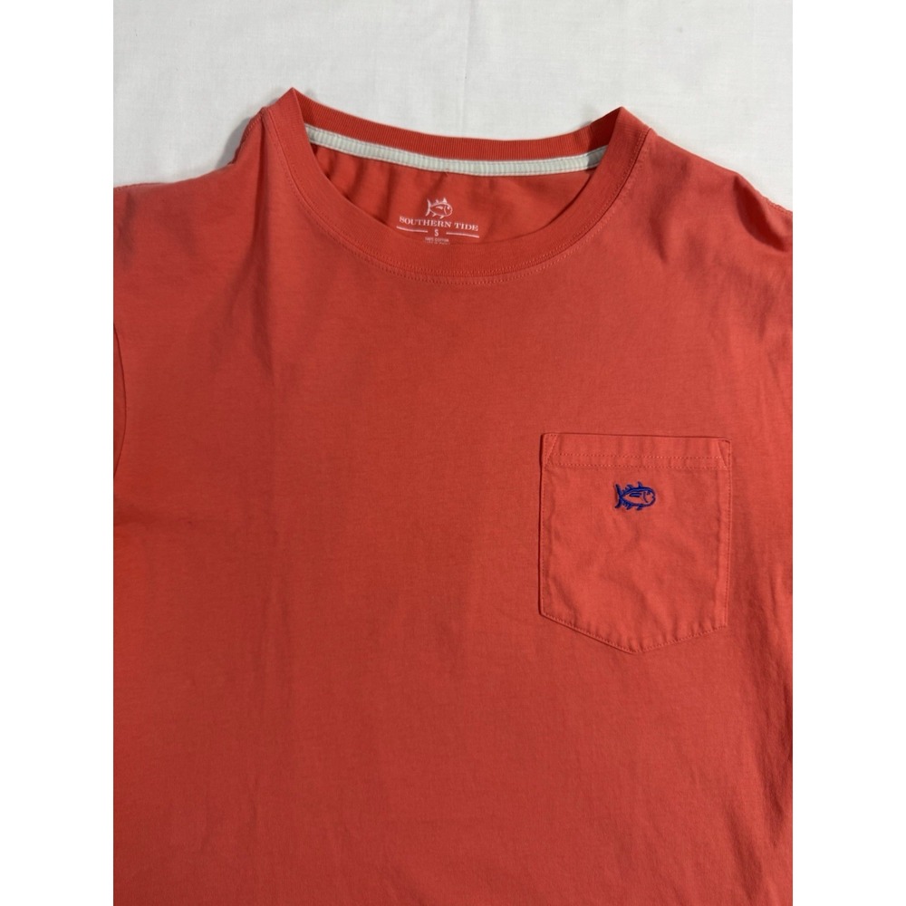Southern Tide T-Shirt Tee Mens Small Orange Short Sleeve Crewneck Pocket Logo - Picture 1 of 5
